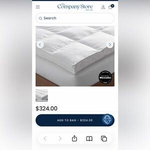 The Company Store Down Alternative White Mattress Topper